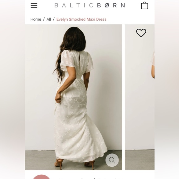 NWTs Baltic Born Evelyn Smocked Maxi Dress in Off White - Picture 5 of 11